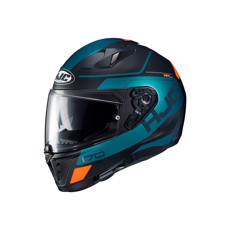 CASCO HJC I70 KARON NEGRO VERDE NARANJO