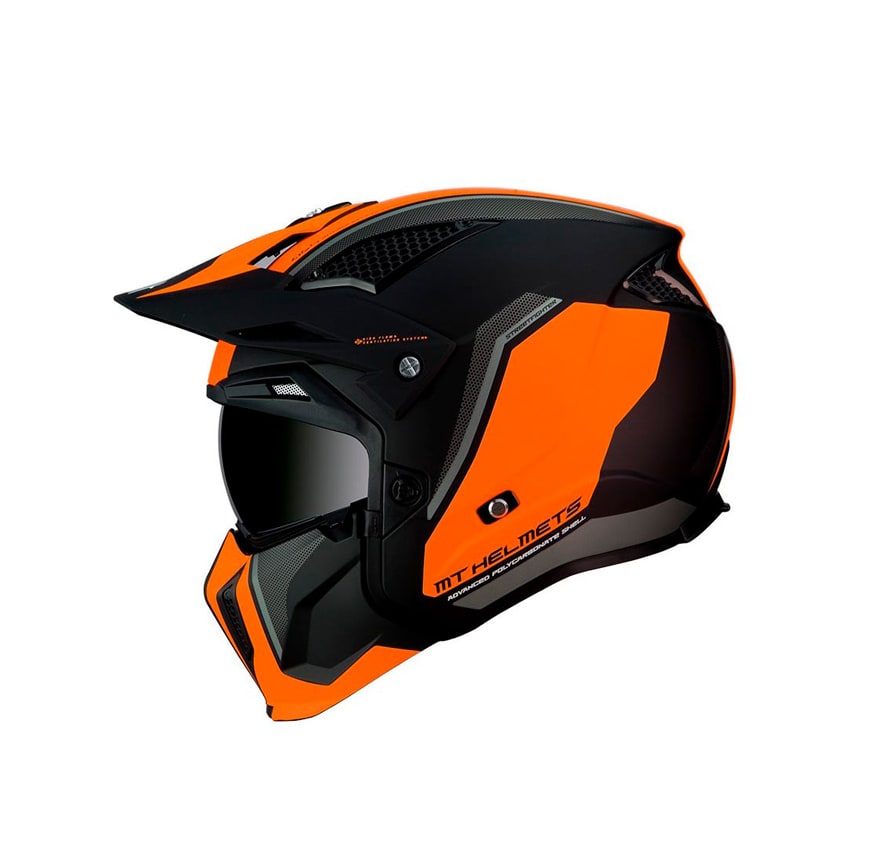 CASCO MT STREETFIGHTER TWIN C4 NARANJA FLUOR MATE