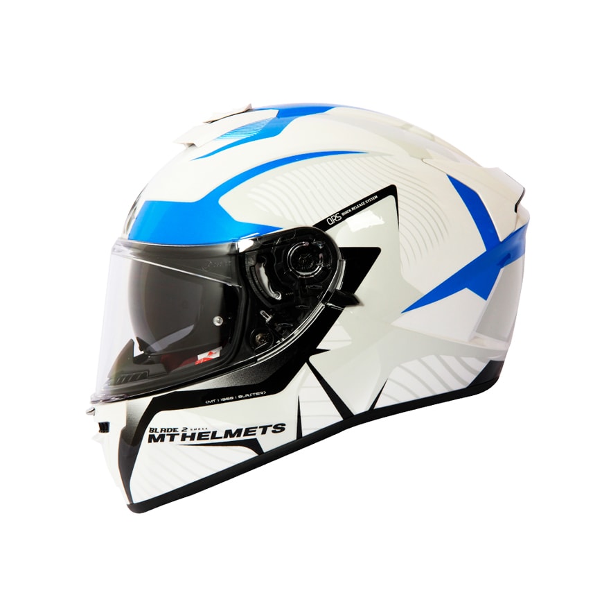 CASCO MT BLADE 2 SV BLASTER E3 BLANCO/AZUL