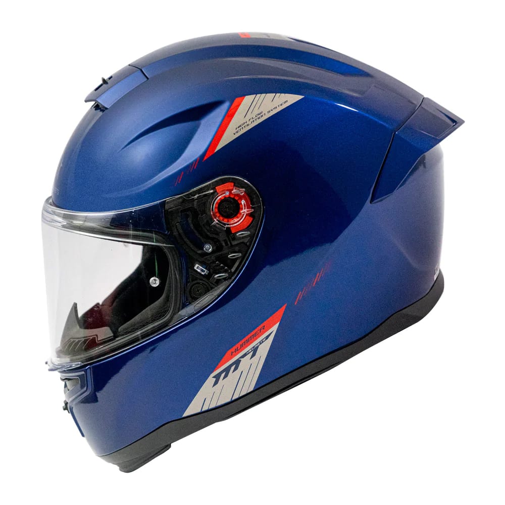 CASCO MT FF114 HUMMER SOLID A7 AZUL BRILLO (LIQUIDACION, SIN CAMBIOS NI DEVOLUCION)