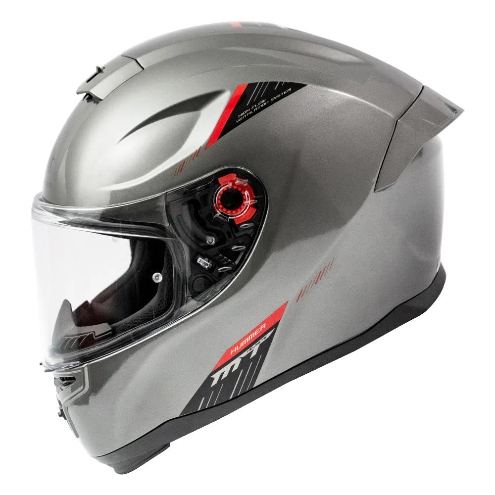 CASCO MT FF114 HUMMER SOLID A2 TITANIUM BRILLO (LIQUIDACION, SIN CAMBIOS NI DEVOLUCION)