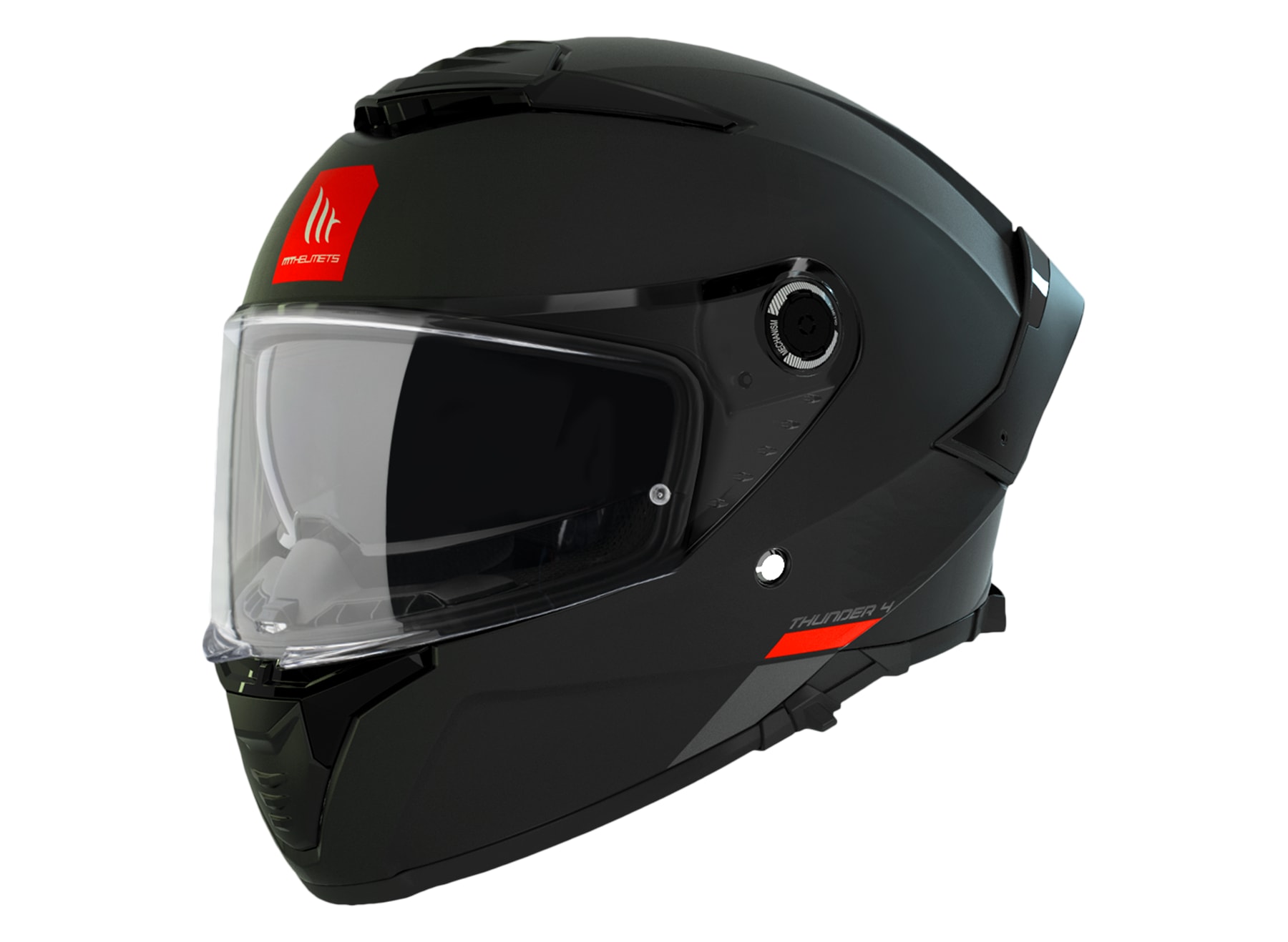 CASCO MT FF118SV THUNDER 4 SV SOLID A1 NEGRO MATE + PLK