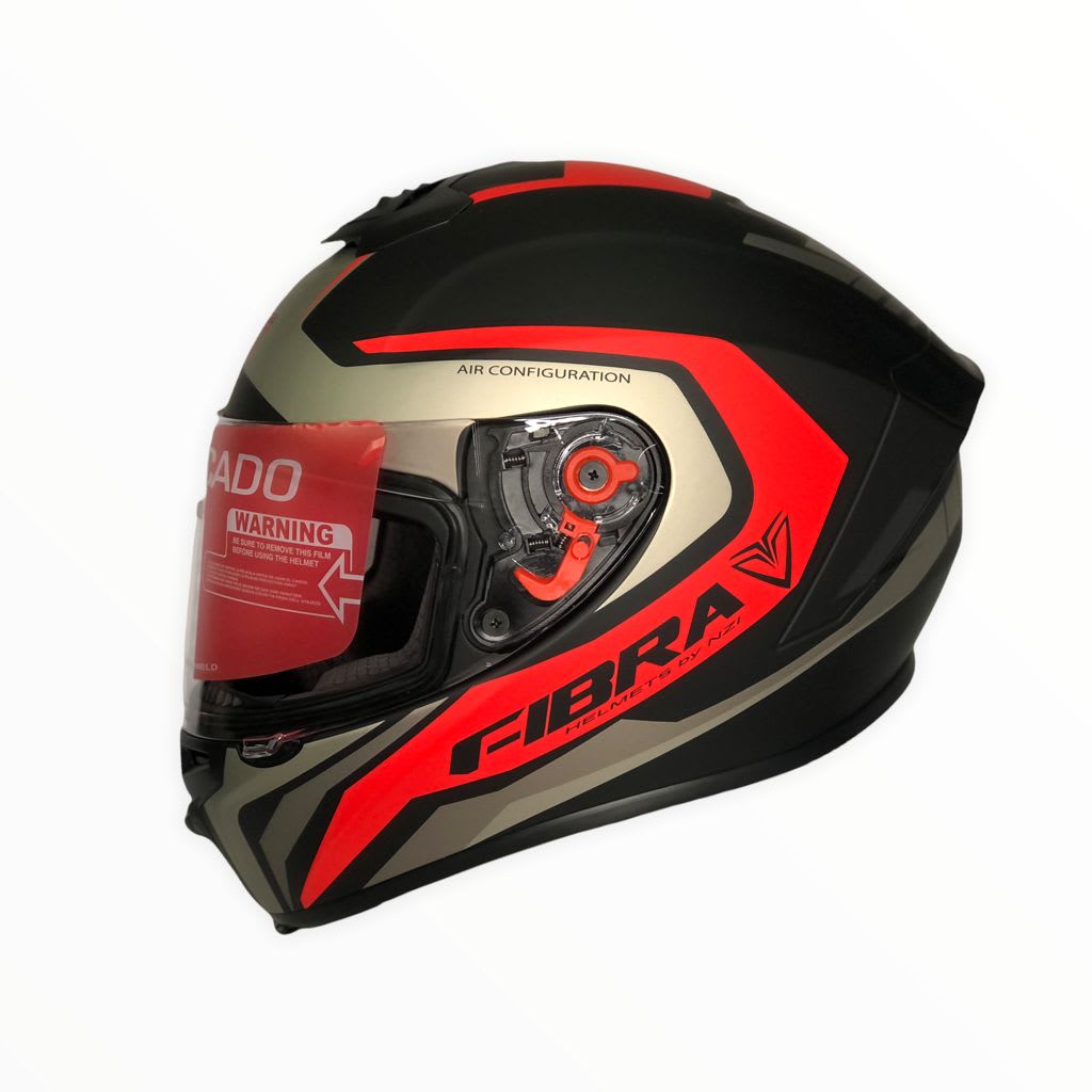 CASCO FIBRA GIGA FALCON NEGRO/ROJO OPACO