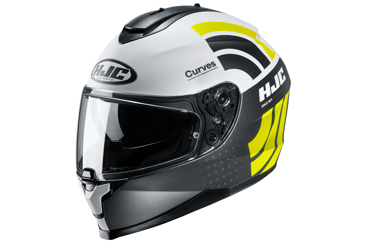 CASCO HJC C70 CURVES MC4HSF GRIS BLANCO AMARILLO
