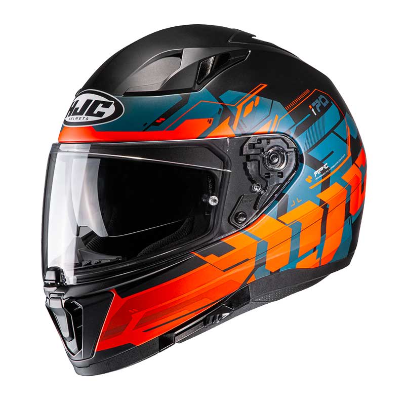 CASCO HJC I70 ALLIGON MC7SF NEGRO/NARANJO