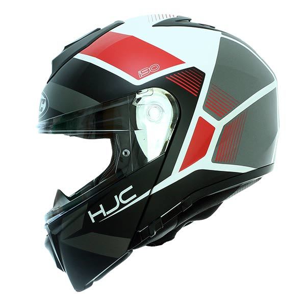 CASCO HJC I90 HOLLEN MC1SF BLANCO/NEGRO/ROJO