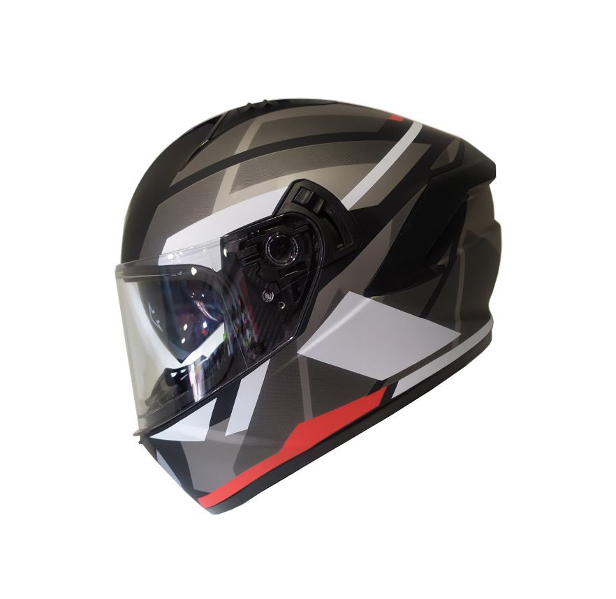 CASCO FHORSE JH-801 CROSS NEGRO MATE ROJO