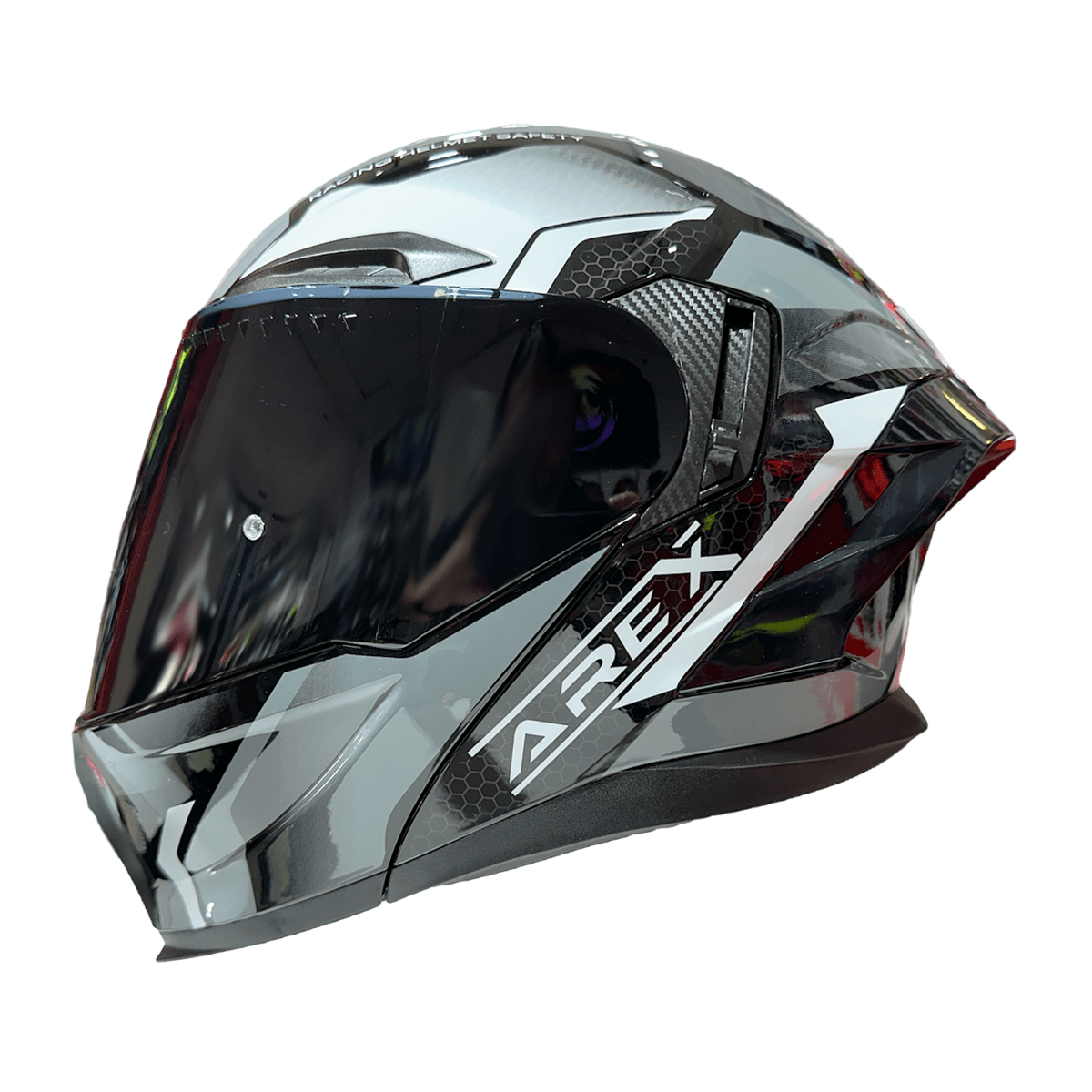 CASCO ABATIBLE AREX MR-903 SHOT BLANCO GRIS