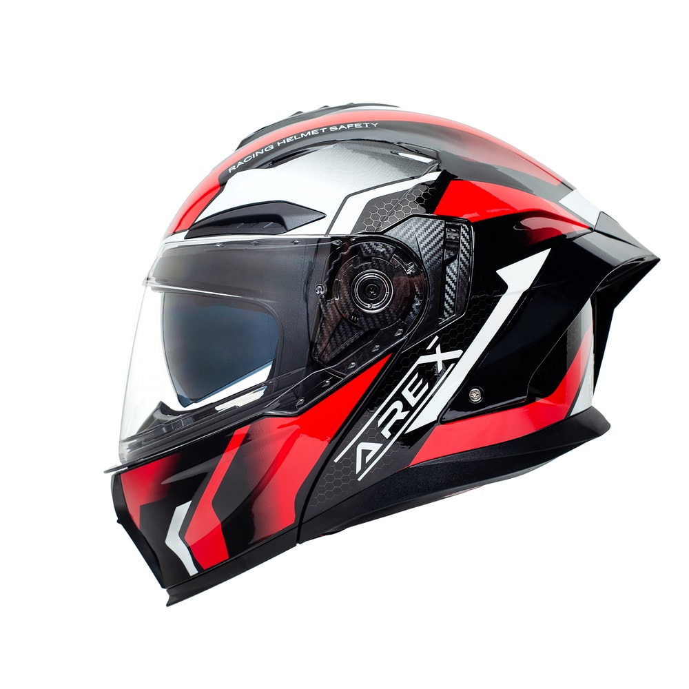 CASCO ABATIBLE AREX MR-903 SHOT BLANCO ROJO
