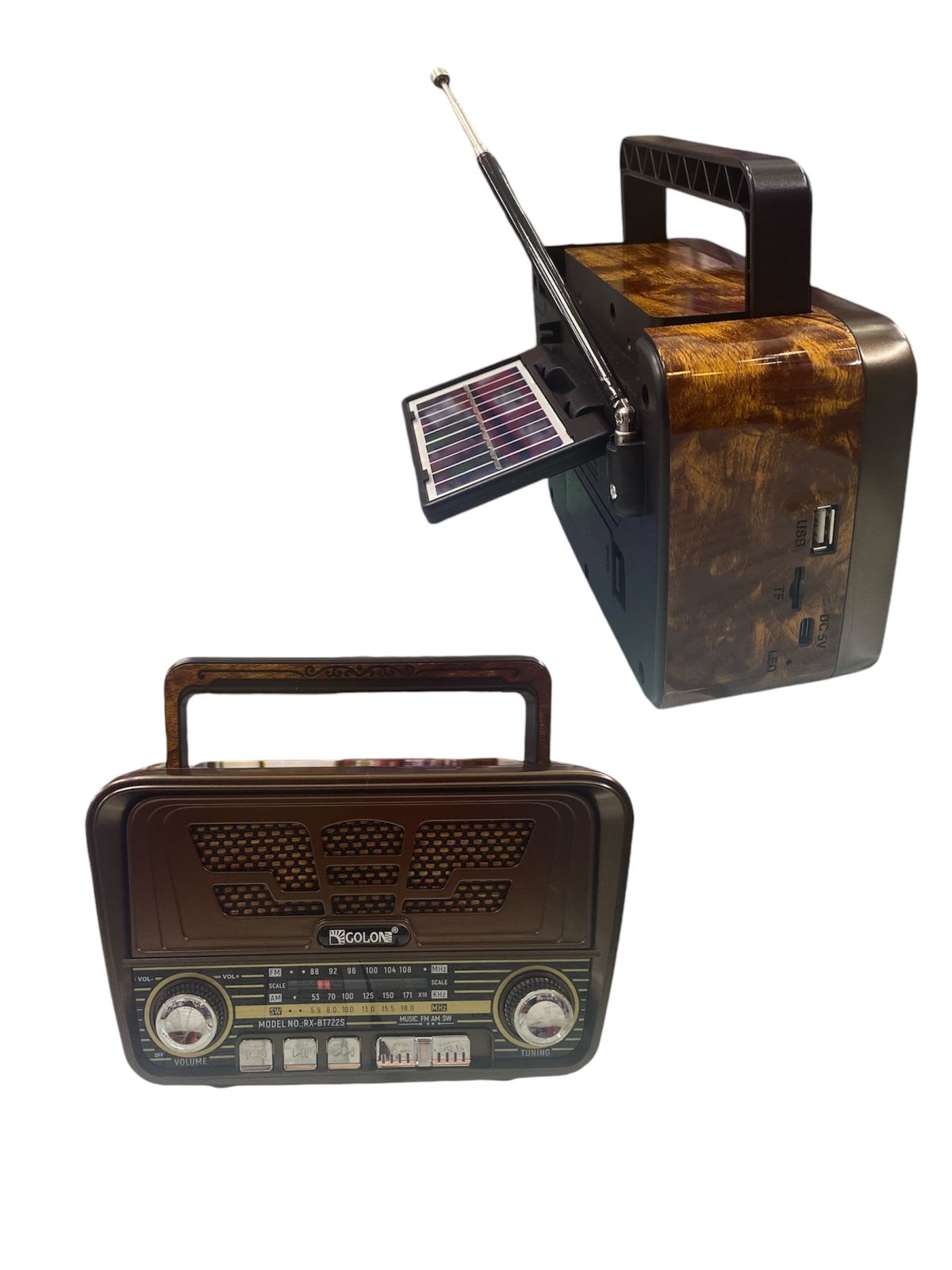 RX-BT722 PARLANTE VINTAGE RECARGABLE Y SOLAR