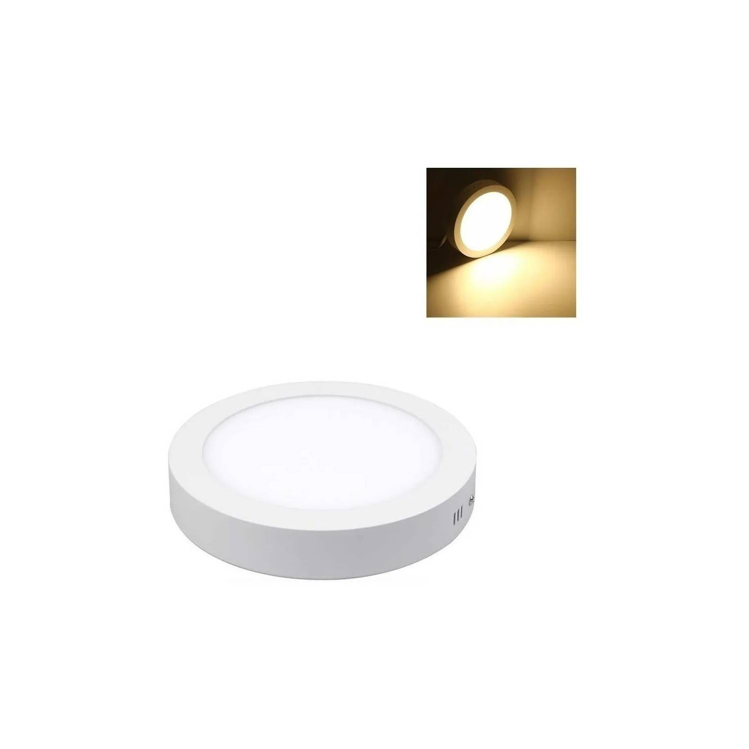 FOCO LED REDONDO 18W SOBREPUESTO LUZ CALIDA (30) 365427  C8201