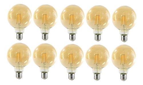 M2010-8 AMPOLLETA VINTAGE GLOBO LUZ CALIDA 6FILAMENTOS 6W PACK X 10UNID