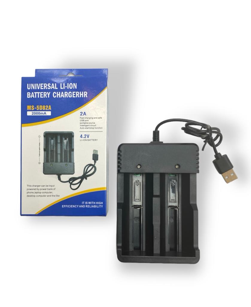 CARGADOR DE PILA 18650 USB P/2 UNIDADES115961