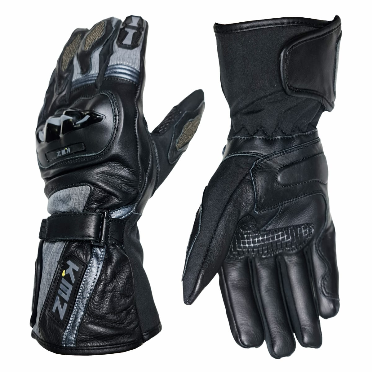 GUANTE CUERO KMZ FORBIDEN NEGRO/GRIS
