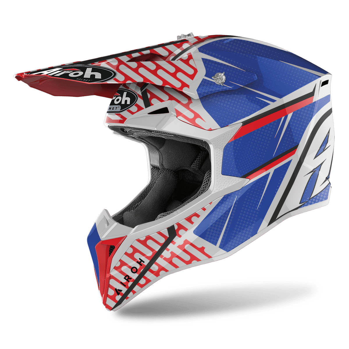 CASCO AIROH WRAAP IDOL ROJO AZUL BRILLO