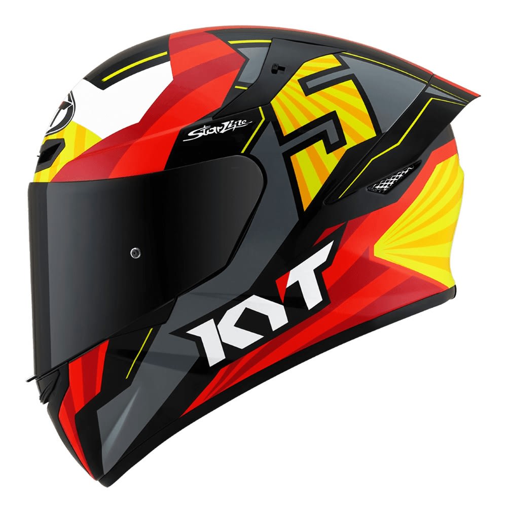 CASCO KYT TT-COURSE FLUX NEGRO GRIS ROJO