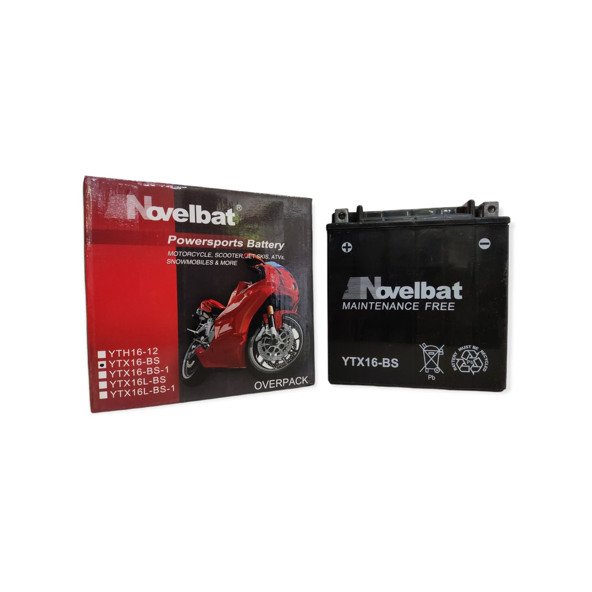 BATERIA NOVELBAT YTX16-BS LIBRE MANTENCION
