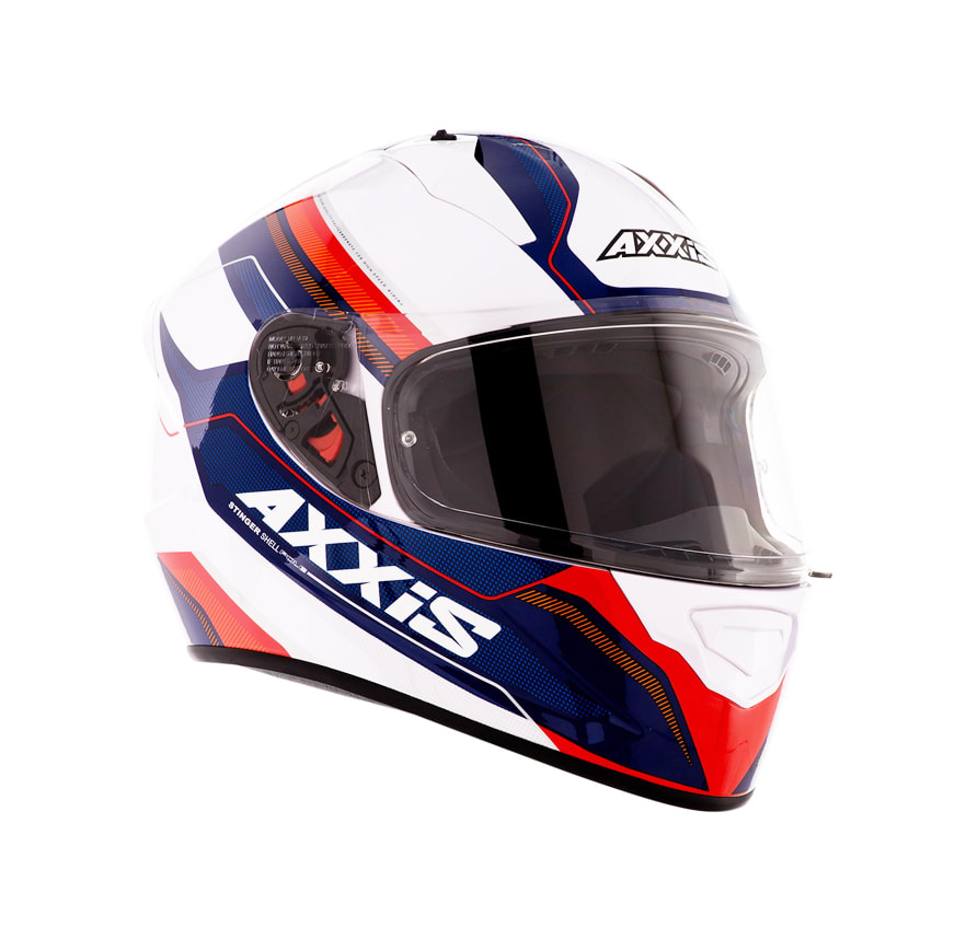 CASCO AXXIS STINGER POLE BLANCO AZUL ROJO