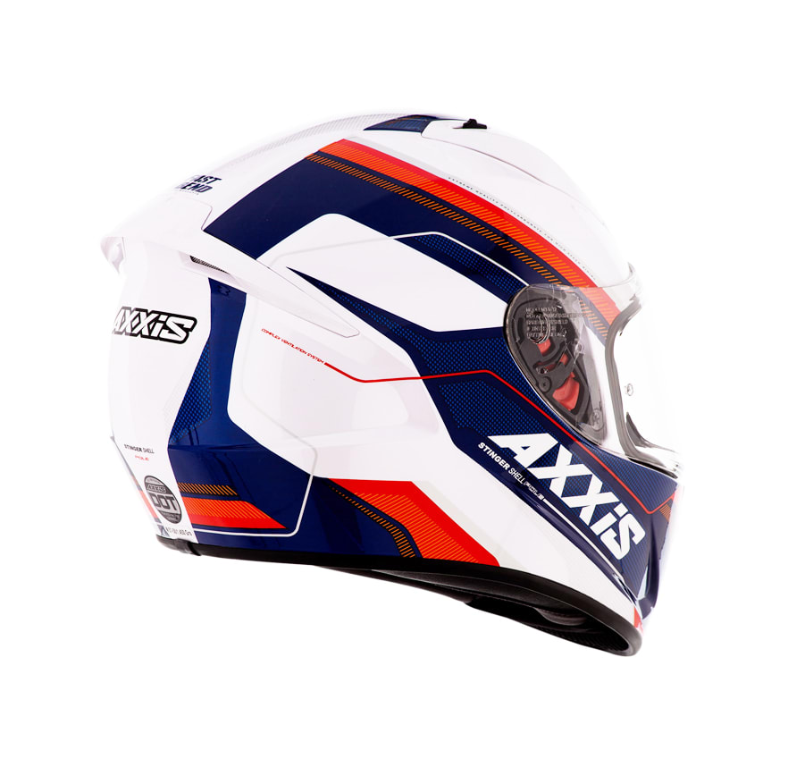 CASCO AXXIS STINGER POLE BLANCO AZUL ROJO