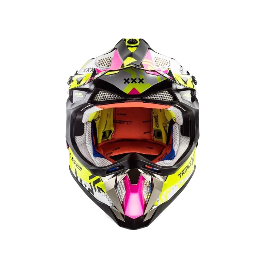 CASCO LS2 MX 470 SUBVERTER TRIPLEX NEG/ROSA/AMARILLO