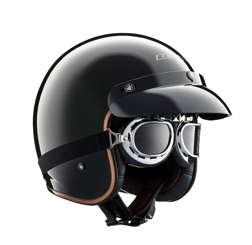 CASCO LS2 OF 583 BOBBER NEGRO BRILLO