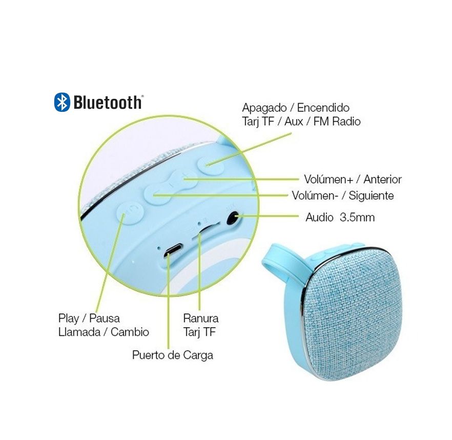 PARLANTE RECARGABLE COD.159 BLUETOOTH MINI TELA MOD.X25 COLORES