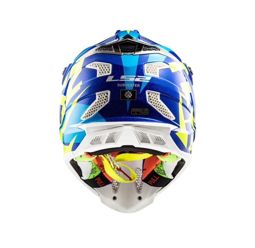 CASCO LS2 MX 470 SUBVERTER NIMBLE BLANC/AZUL/AMARILLO