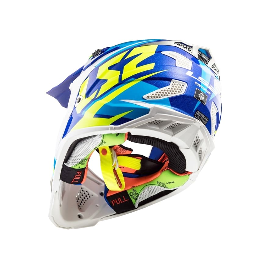 CASCO LS2 MX 470 SUBVERTER NIMBLE BLANC/AZUL/AMARILLO