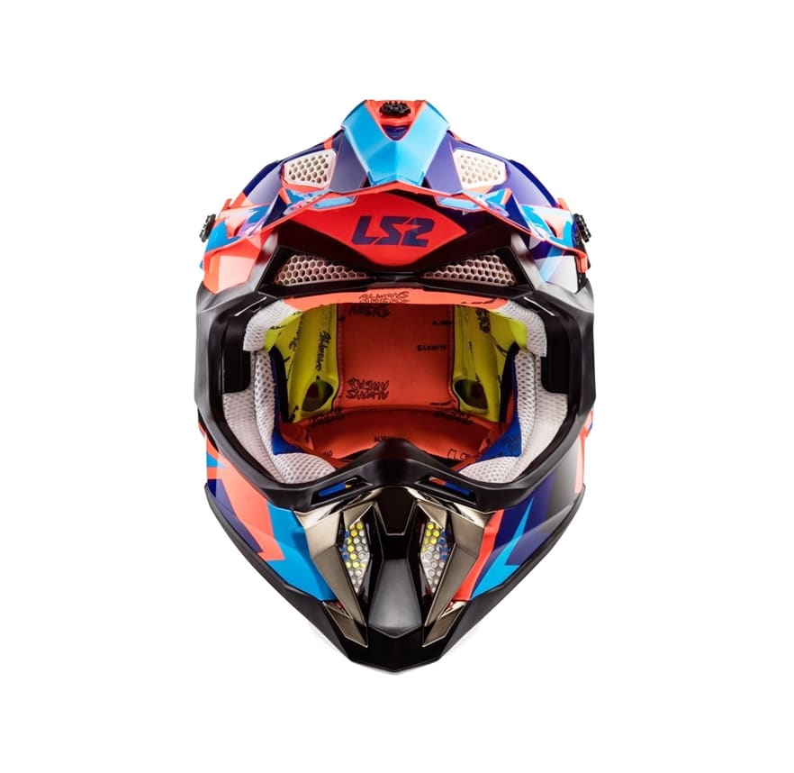CASCO LS2 MX 470 SUBVERTER NIMBLE NEG/AZUL/NARANJO