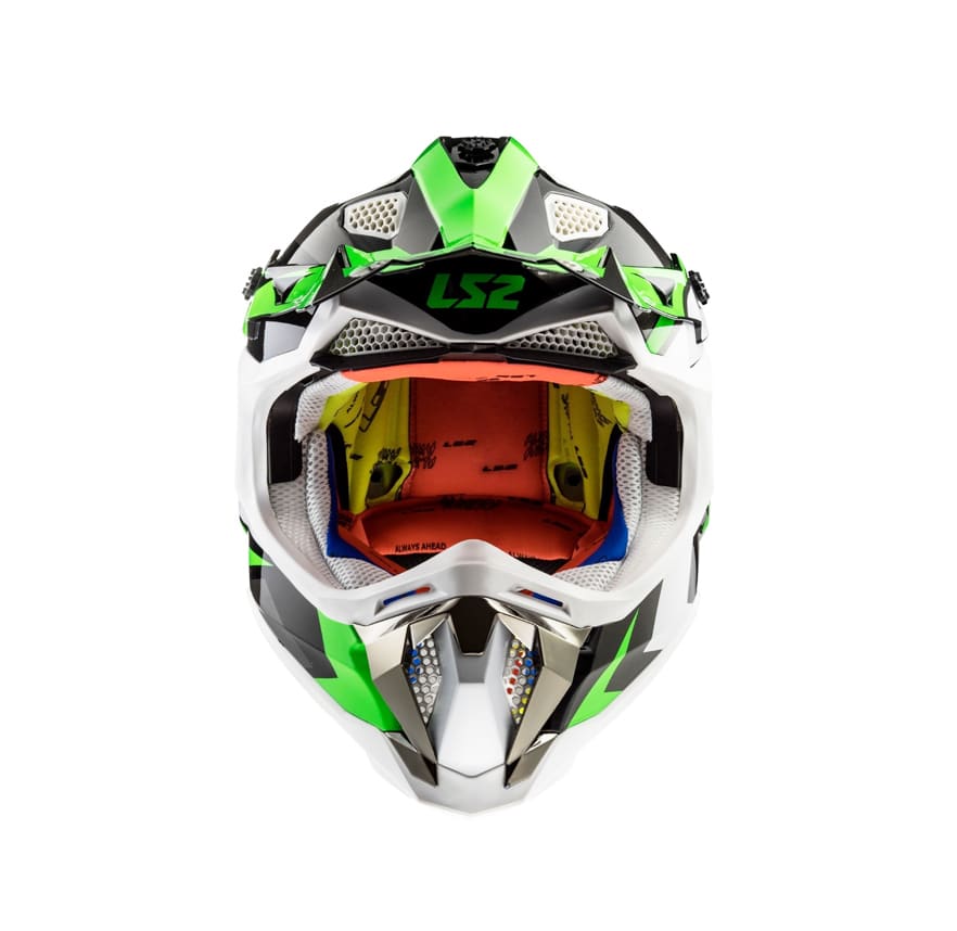 CASCO LS2 MX 470 SUBVERTER NIMBLE NEG/BCO/VERDE