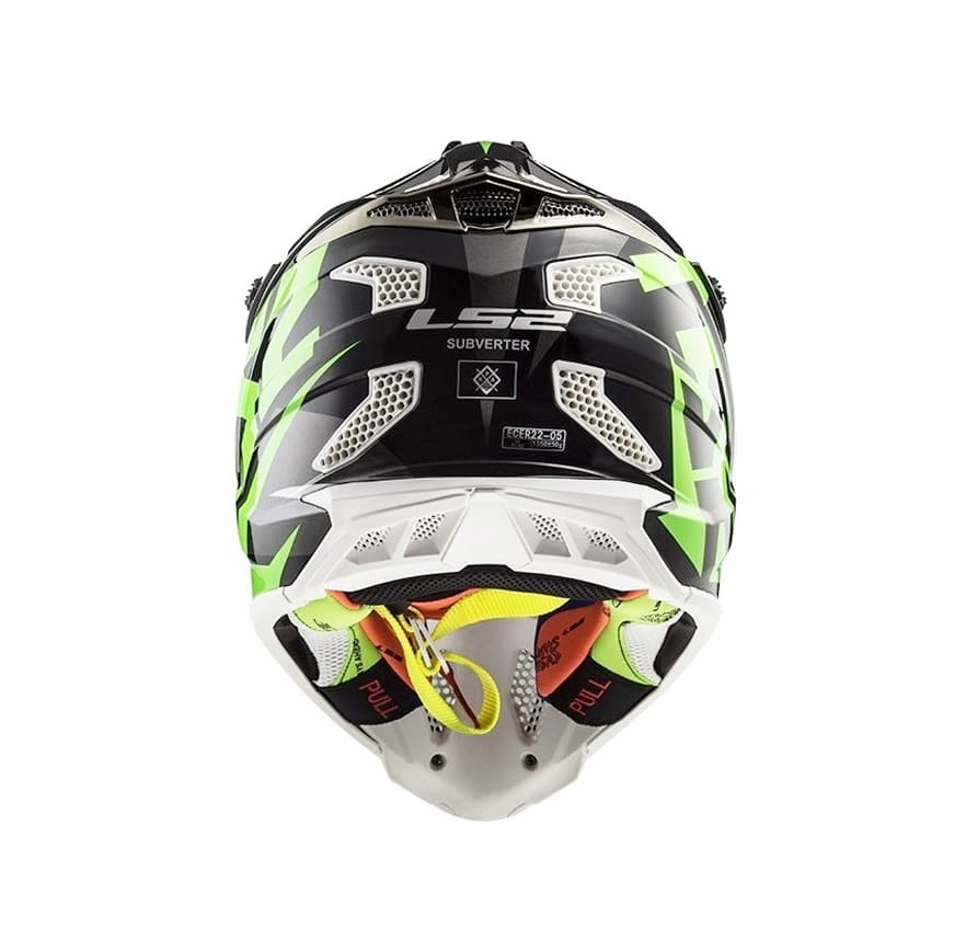 CASCO LS2 MX 470 SUBVERTER NIMBLE NEG/BCO/VERDE
