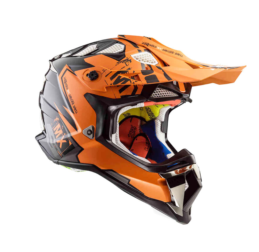 CASCO LS2 MX 470 SUBVERTER EMPEROR NEG/NARANJO