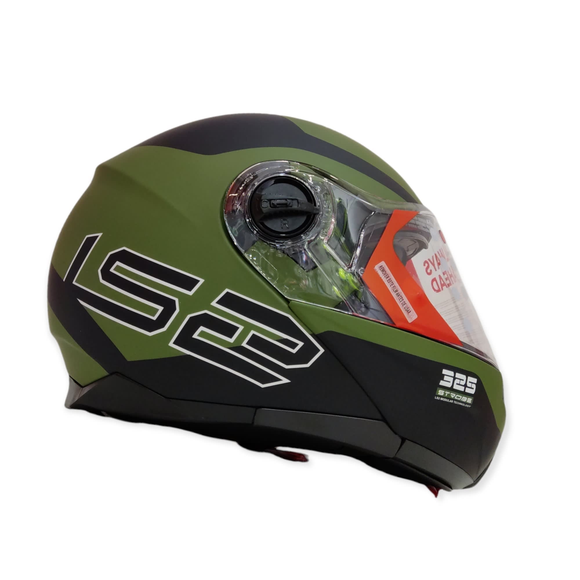 CASCO LS2 FF 325 STROBE ZONE NEGRO VERDE MILITAR