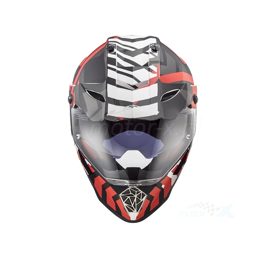 CASCO LS2 MX 436 EVO EXTREME NGO/ROJO