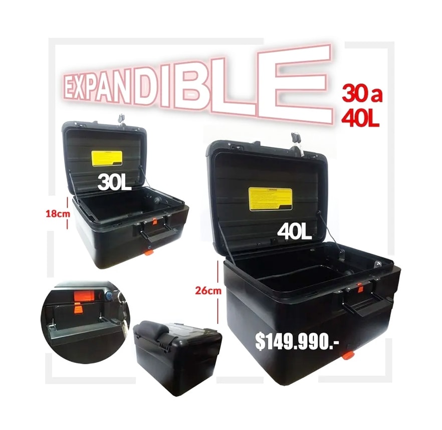 MALETA TOP CASE REX E-69X RESP. EXP. NEGRA