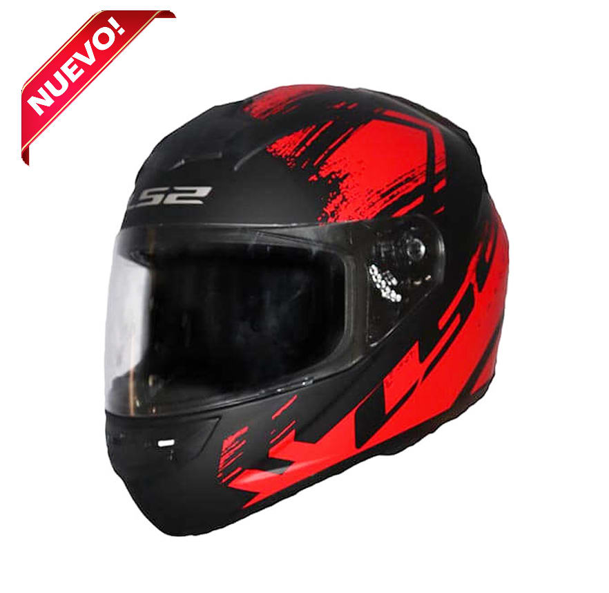CASCO LS2 FF 352 CHROMA NEGRO ROJO
