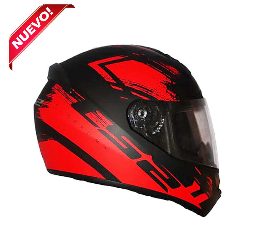 CASCO LS2 FF 352 CHROMA NEGRO ROJO