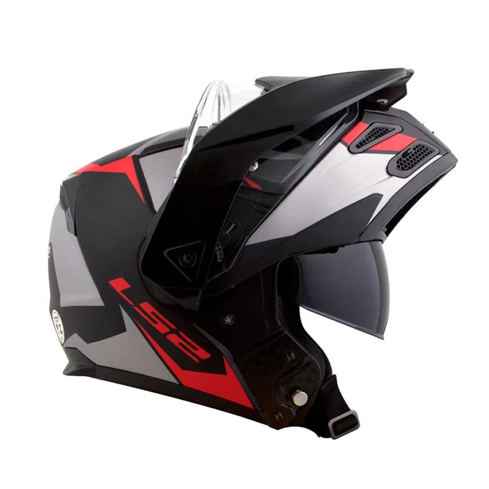 CASCO LS2 FF 324 METRO EVO SUB NEGRO GRIS ROJO