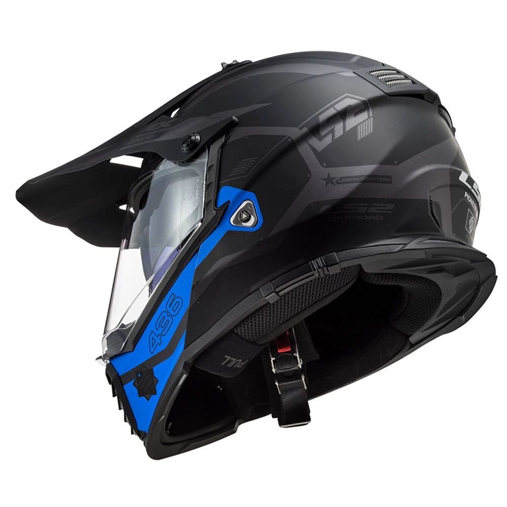 CASCO LS2 MX 436 EVO COBRA NEGRO AZUL MATE