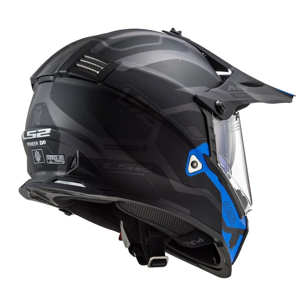 CASCO LS2 MX 436 EVO COBRA NEGRO AZUL MATE