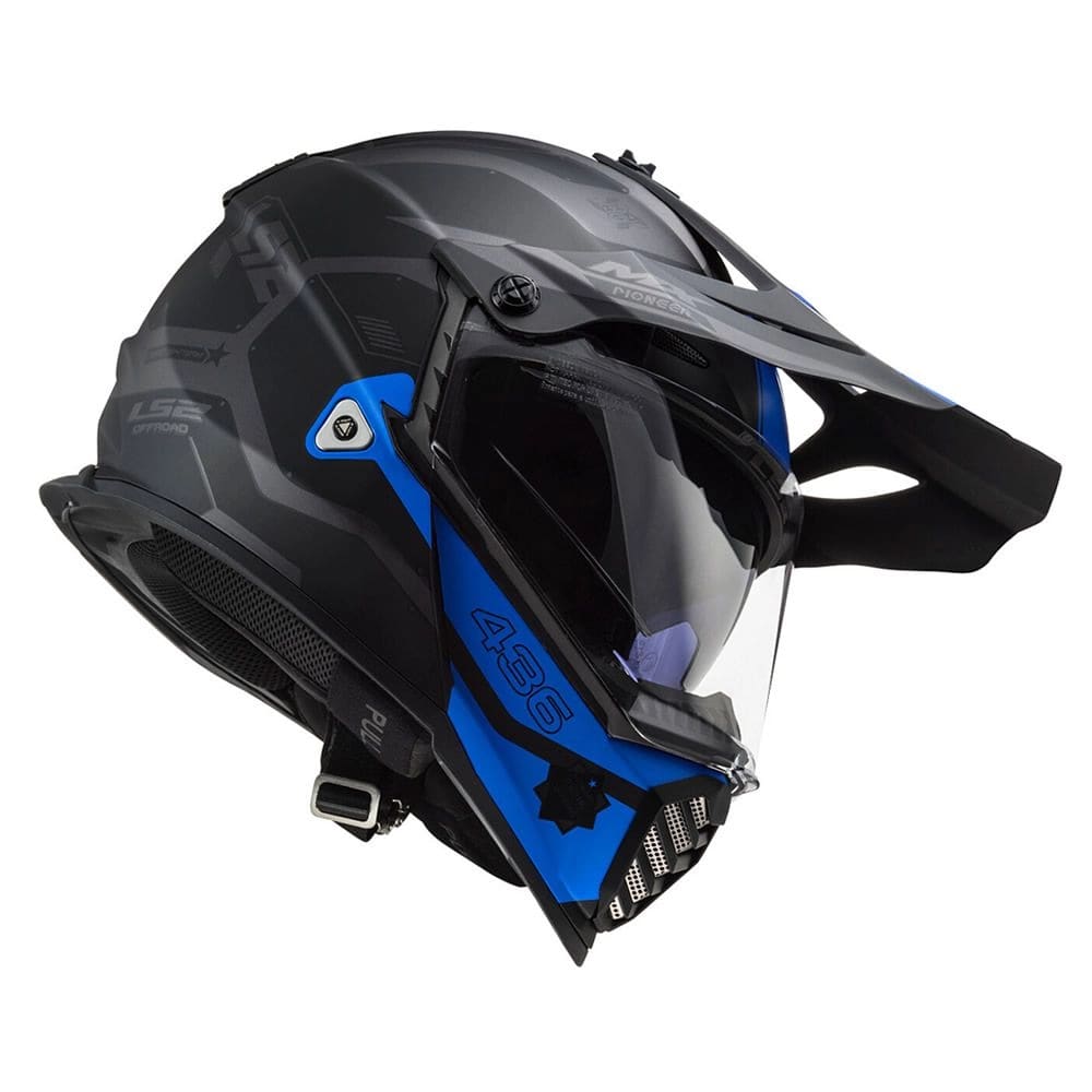 CASCO LS2 MX 436 EVO COBRA NEGRO AZUL MATE