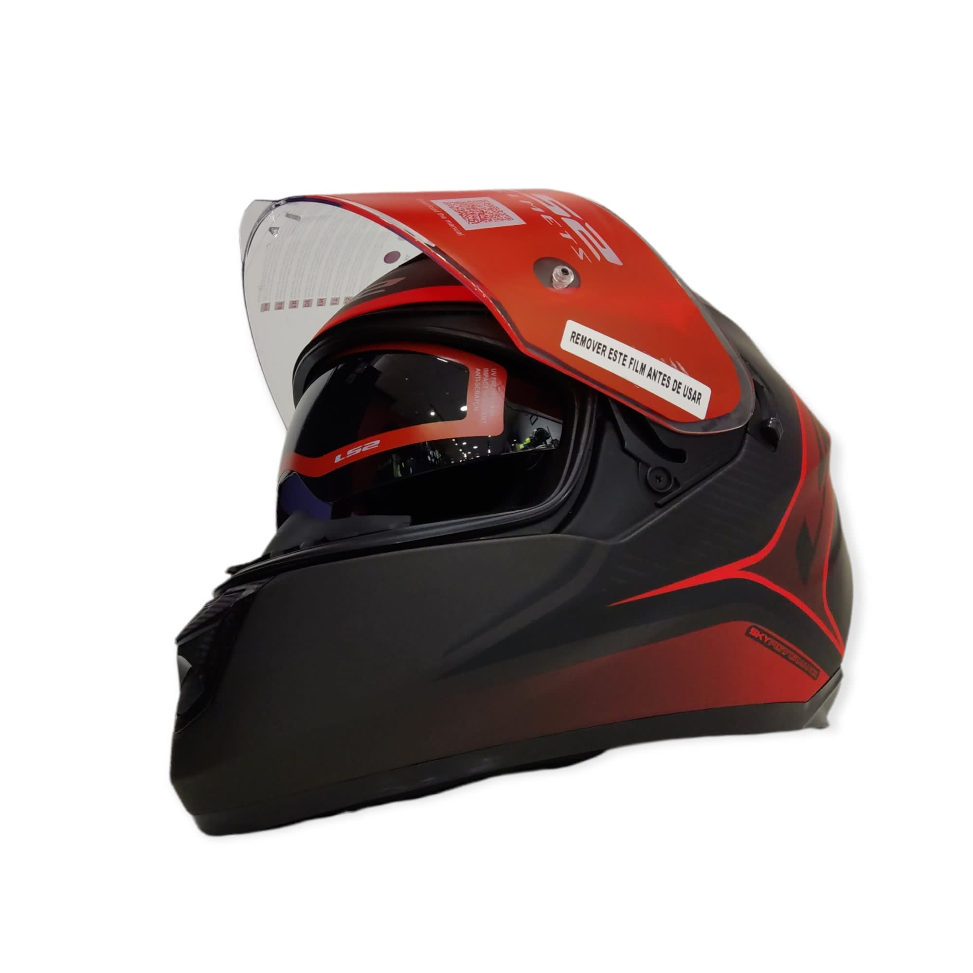 CASCO LS2 FF 320 STREAM EVO FLAUX NEGRO ROJO