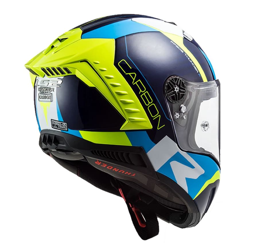 CASCO LS2 FF 805 THUNDER RACING1 AZUL AMARILLO
