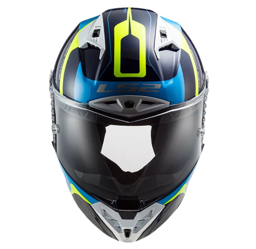 CASCO LS2 FF 805 THUNDER RACING1 AZUL AMARILLO