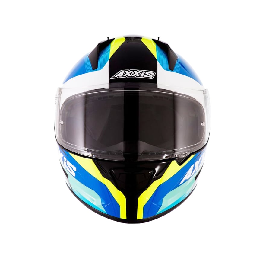 CASCO AXXIS STINGER DIVIDE AZUL BLANCO AMARILLO FLUOR