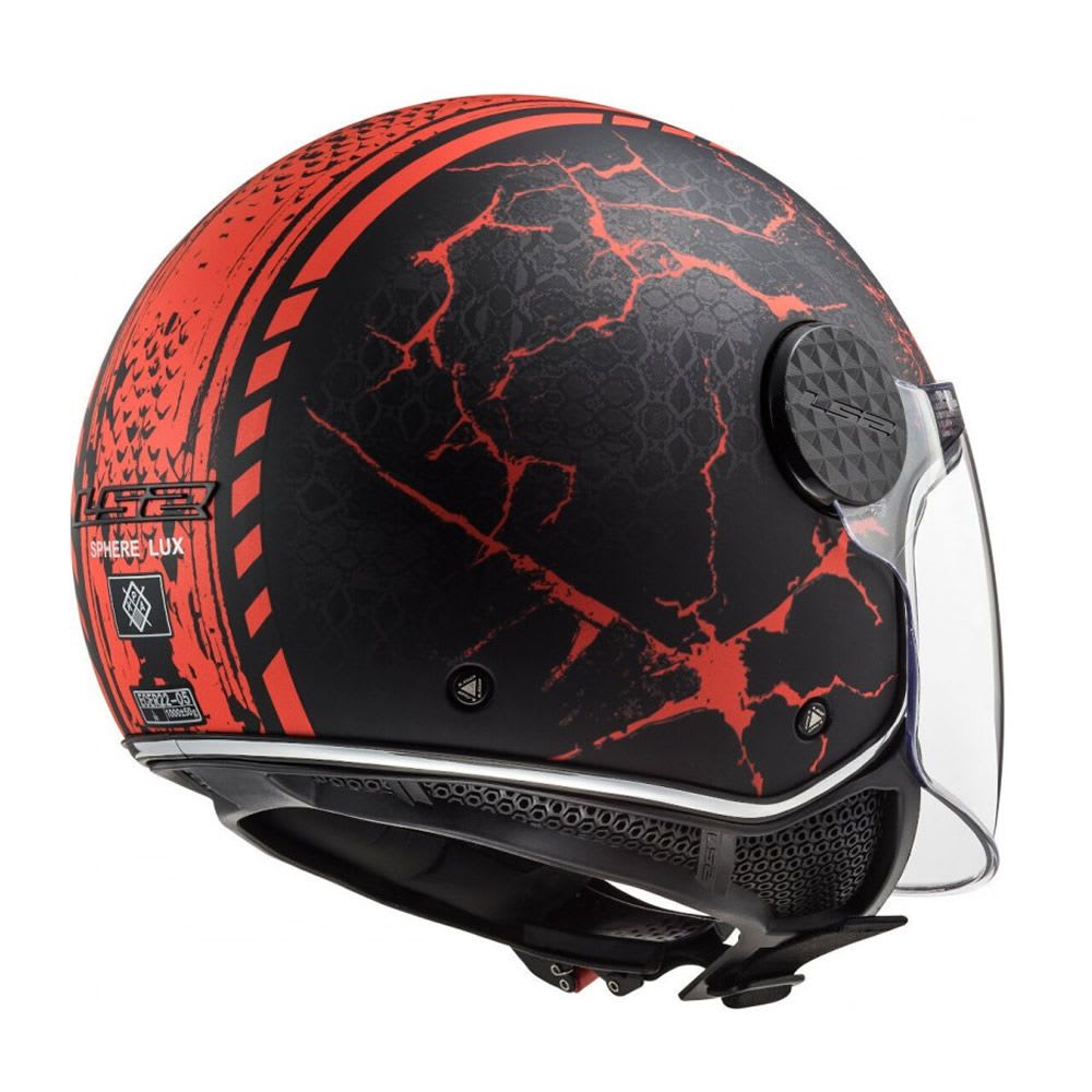 CASCO LS2 OF558 SPHERE LUX SNAKE NEGRO ROJO