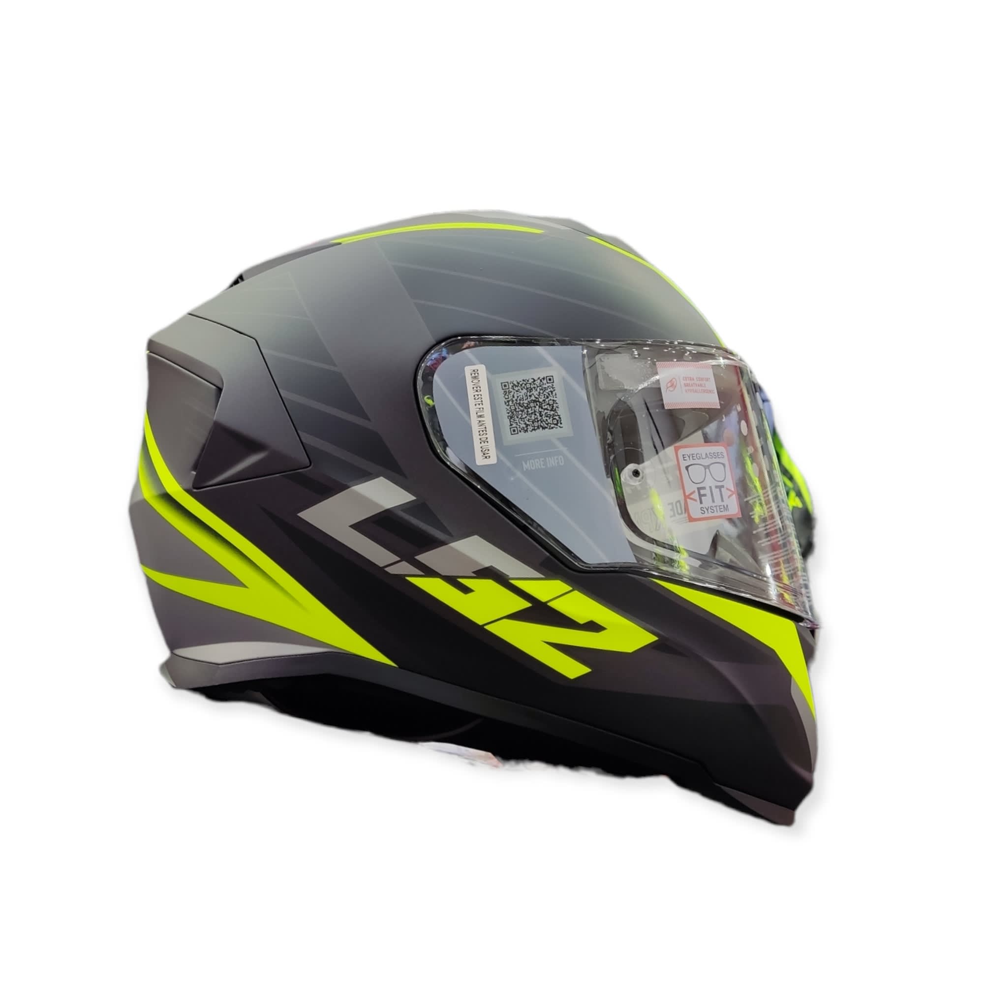 CASCO LS2 FF 800 STORM NERVE NEGRO MATE H-V AMARILLO