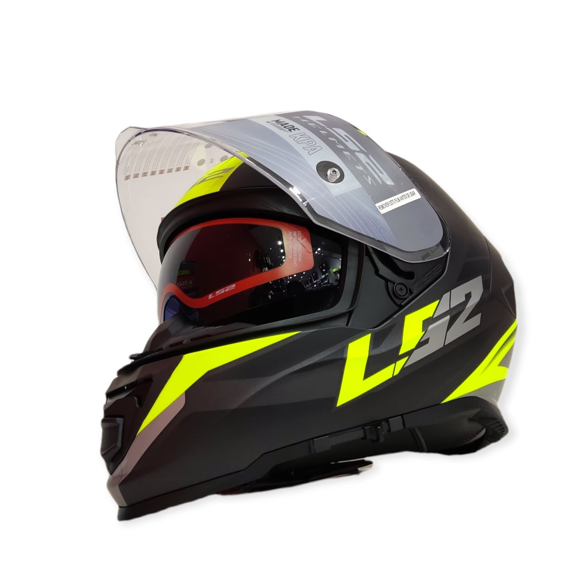 CASCO LS2 FF 800 STORM NERVE NEGRO MATE H-V AMARILLO