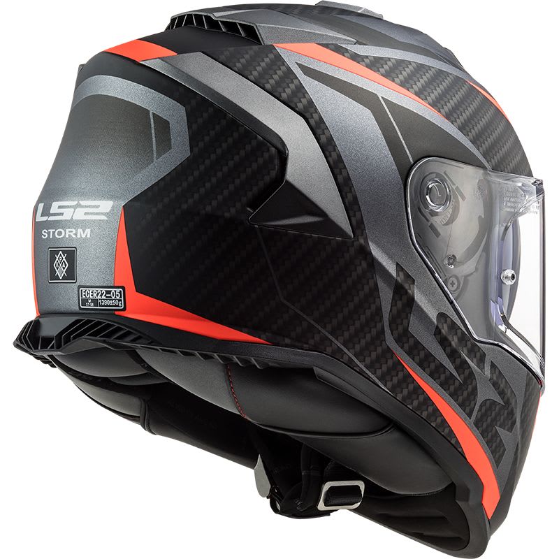CASCO LS2 FF 800 STORM RACER TITANIO NARANJO MATE