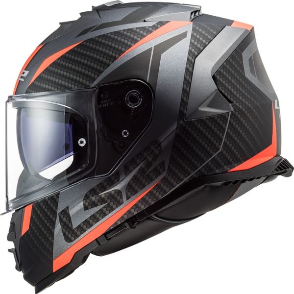 CASCO LS2 FF 800 STORM RACER TITANIO NARANJO MATE